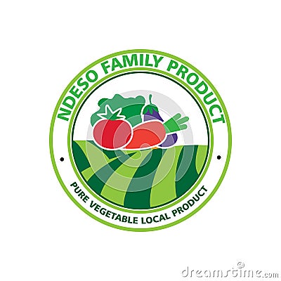 Organic vegetables logo Vector Illustration