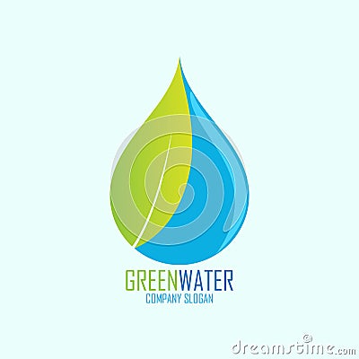 Green water logo design Vector Illustration