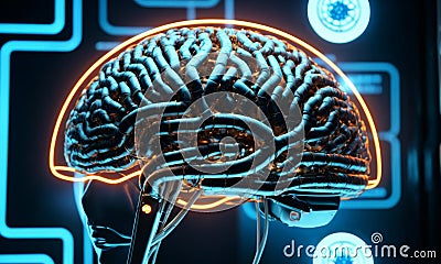 Neural Circuitry Visualization Stock Photo