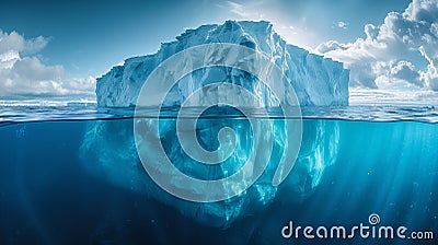 Breathtaking Iceberg Above and Below Stock Photo