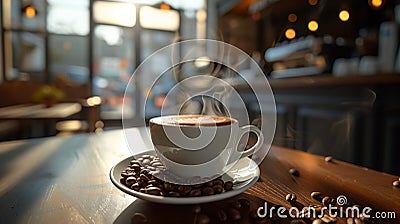 Aromatic Fresh Brewed Coffee in a Bespoke Mug Stock Photo