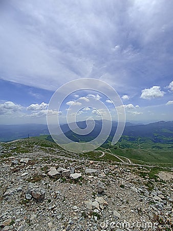 Beautiful view on a green mountains Stock Photo