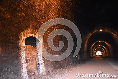 Railway tunnel on the Tissington trail. Stock Photo