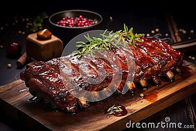 delicious bbq pork ribs food photography Stock Photo