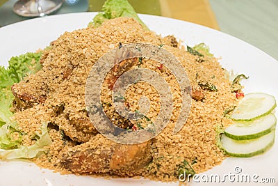 Cereal Prawn Dish Image Stock Photo