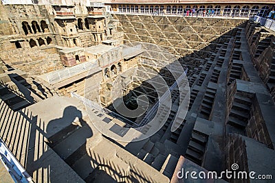 Image of chand baori a historical stepwell at bandikui rajasthan india Editorial Stock Photo