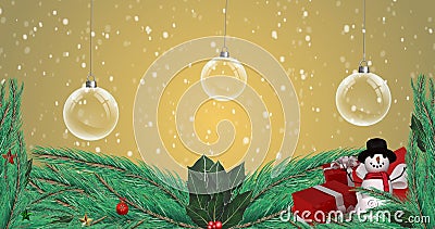 Image of christmas clear baubles dangling Stock Photo