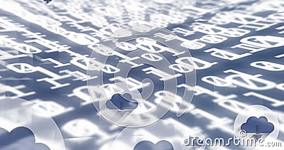 Image of cloud icon over binary coding Stock Photo