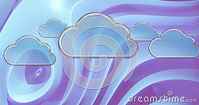 Image of clouds over moving blue background Stock Photo
