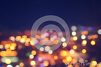 image of colorful blurred defocused bokeh Lights. motion and nightlife concept Stock Photo