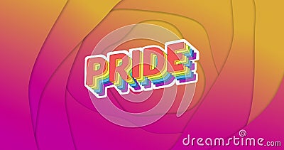 Image of colorful pride text on red background Stock Photo
