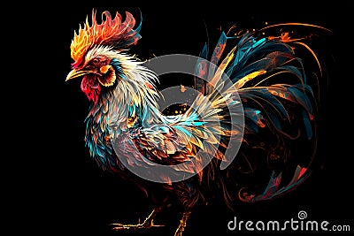 Image of colorful rooster on a clean background. Farm animals Stock Photo