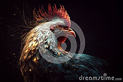 Image of colorful rooster on a clean background. Farm animals Stock Photo