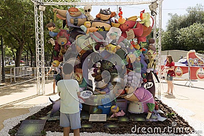 Image corresponding to the children`s playground of Florida Plaz Editorial Stock Photo