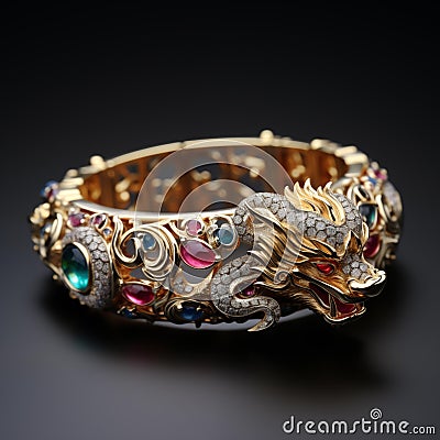 Image created from AI, Picture of a bangle jewelry design Stock Photo
