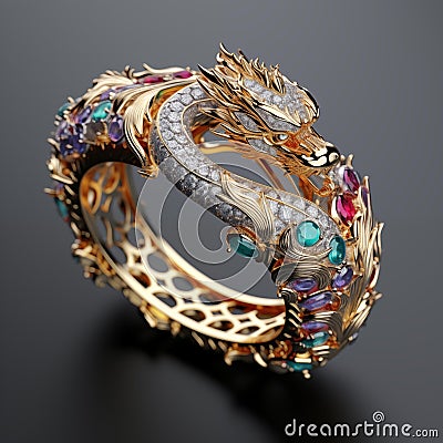 Image created from AI, Picture of a bangle jewelry design Stock Photo