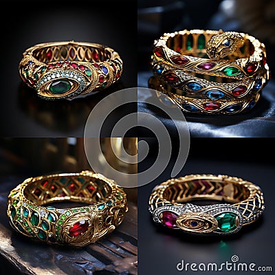 Image created from AI, Picture of a bangle jewelry Stock Photo
