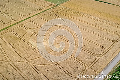 crop circles field Alsace France Stock Photo