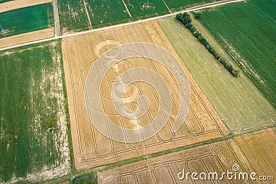 crop circles field Alsace France Stock Photo