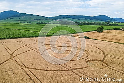 crop circles field Alsace France Stock Photo