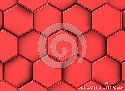 Image of 3d pink hexagons Stock Photo