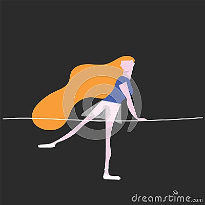 Image of dancer, vector or color illustration Vector Illustration