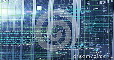 Image of data processing over computer servers Stock Photo