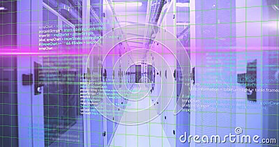 Image of data processing over computer servers Stock Photo