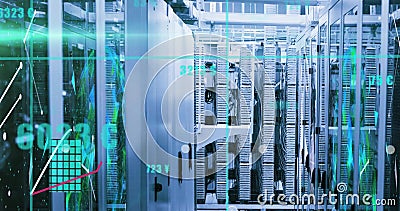 Image of data processing over computer servers Stock Photo