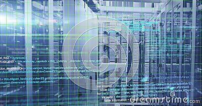 Image of data processing over computer servers Stock Photo