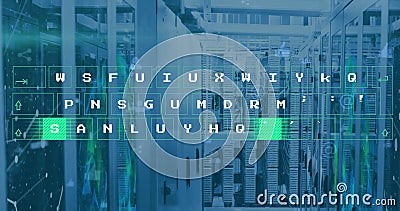 Image of data processing over computer servers Stock Photo