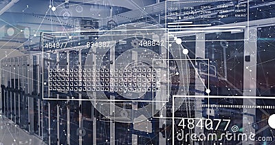 Image of data processing over computer servers Stock Photo