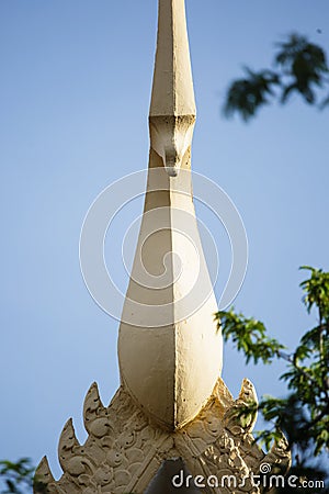 Image of decoration of roof. Pagoda architecture detail. Stock Photo