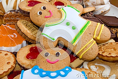 Image delicious cookies and gingerbread close-up Stock Photo