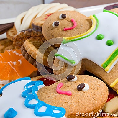 Image delicious cookies and gingerbread closeup Stock Photo