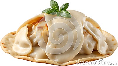 an image of Delicious-looking Pierogi food. Ai-generated. Stock Photo