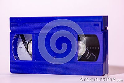 image depicting a now old VHS cassette then replaced with DVD Stock Photo