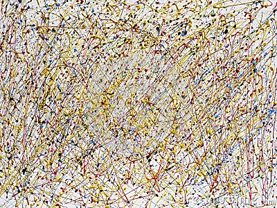 Abstract art picture in jackson style pollock color splash on white background Editorial Stock Photo