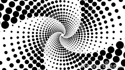 Abstract spiral vortex background of circles in an optical illusion art style Stock Photo