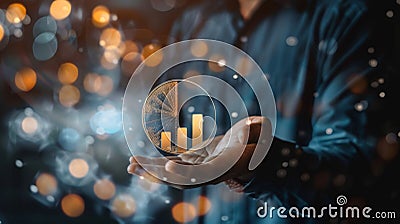 Visualizing Data Analytics with Innovative Technology, Generative AI Stock Photo