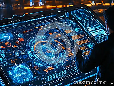 An image depicts a robust firewall with layers of digital defense, preventing multiple hacking attempts. Stock Photo