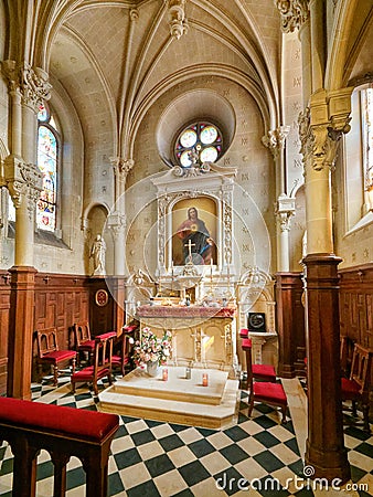 royal chapel at cheverny castle, loire valley in france Editorial Stock Photo