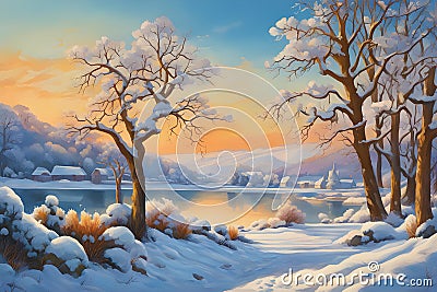 stunning colourful winter landscape christmas season santa is here gen ai Stock Photo