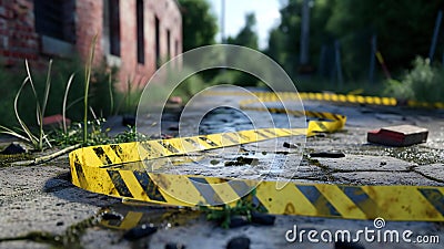 Chemical spill tape used when covering affected areas and performing cleanup protocols Stock Photo