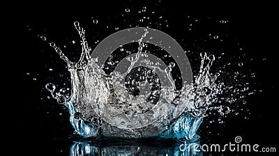 Water splashing on black background Stock Photo