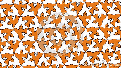 Background tessellation abstract pattern of intersecting ghosts halloween style wallpaper Stock Photo