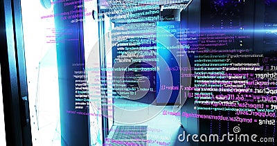 Image of digital data processing over computer servers Stock Photo