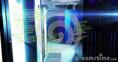 Image of digital data processing over computer servers Stock Photo