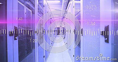 Image of digital data processing over computer servers Stock Photo