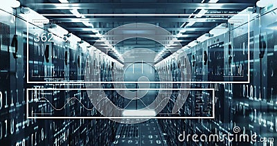 Image of digital data processing over computer servers Stock Photo